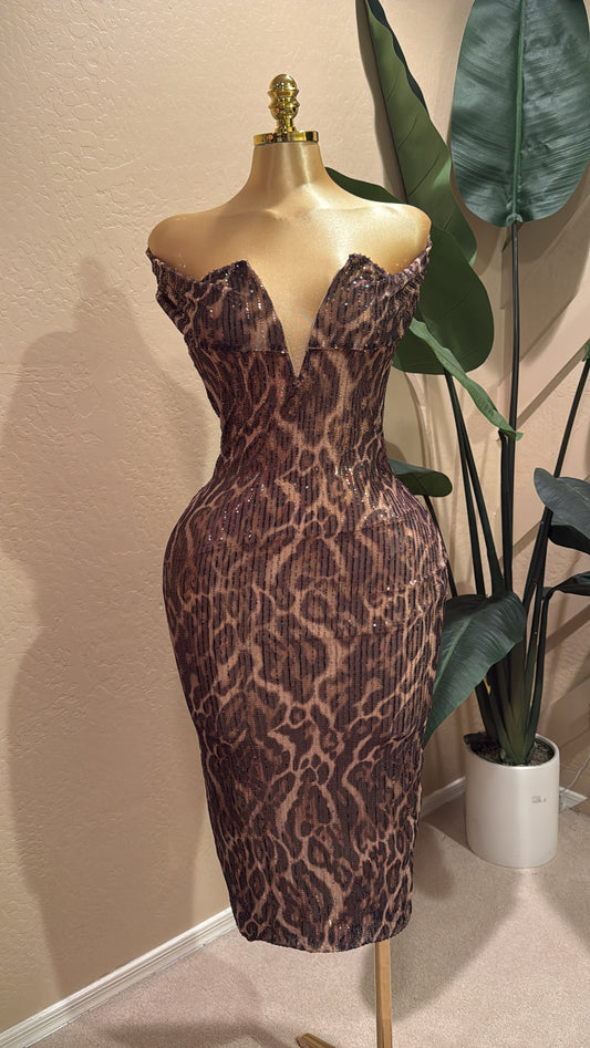 Sexy sheer leopard dress