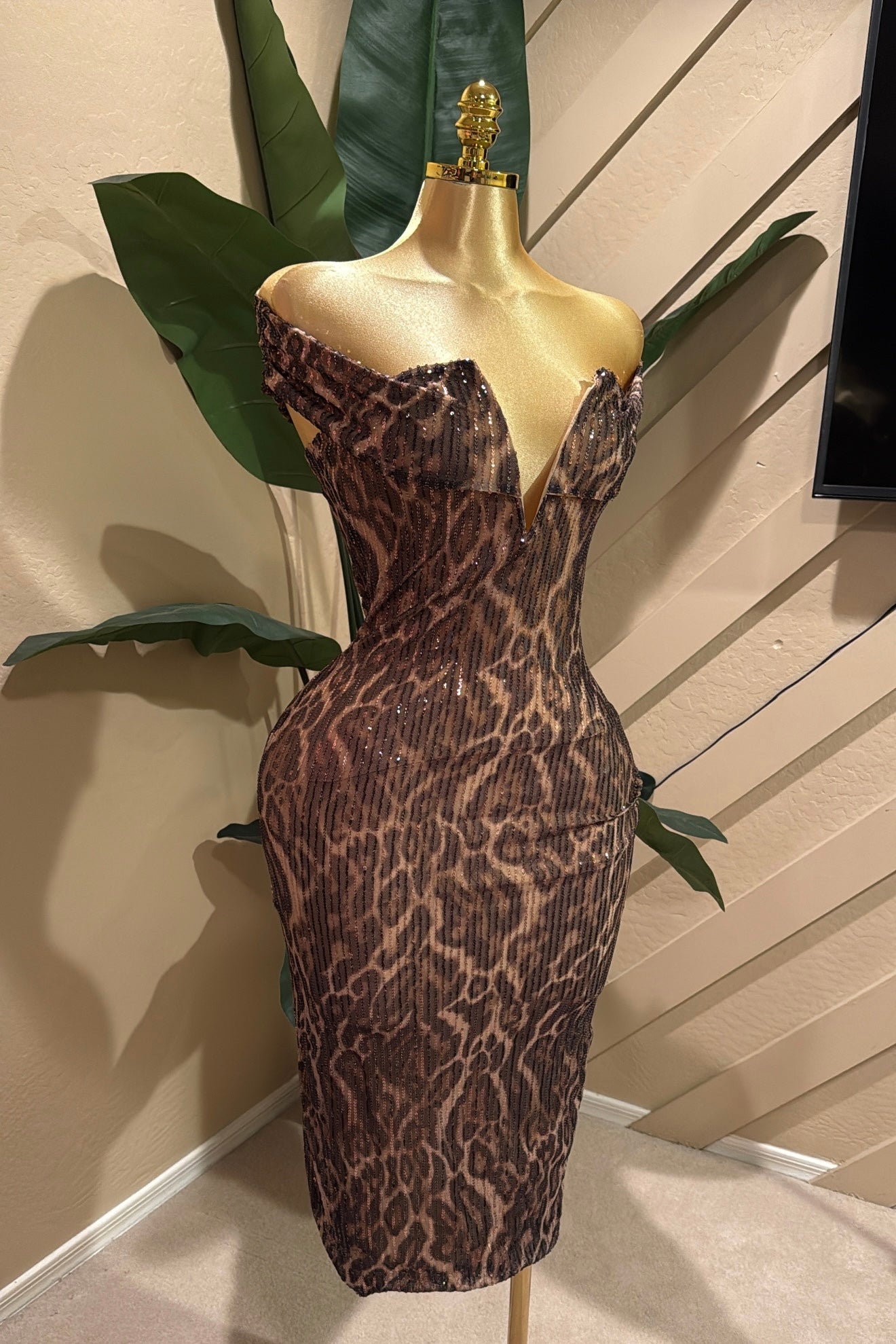 Sexy sheer leopard dress